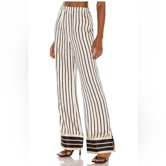 L'Academie Black and White Striped Pants - Picture 1 of 3